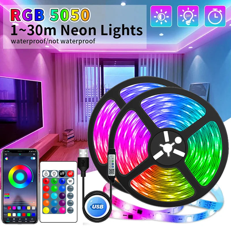 Fita LED RGB SmartGlow – Iluminação Decorativa com Controle via App