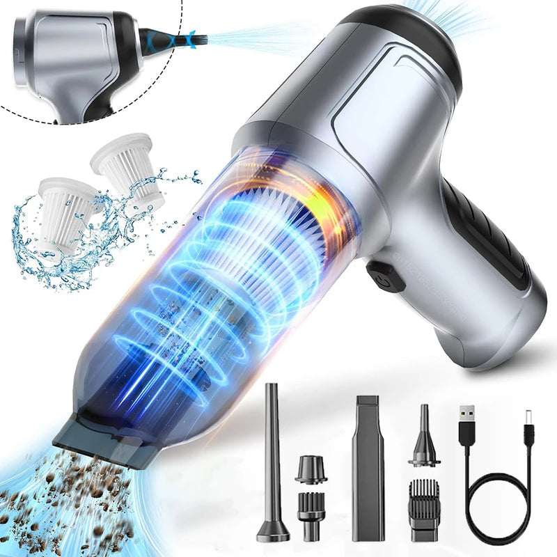 Aspirador Portátil TurboClean 2 em 1 – Suga e sopra com potência!