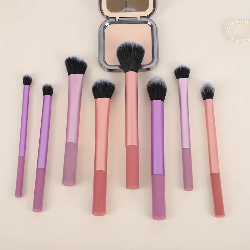Kit Profissional de Pincéis de Maquiagem – Cerdas Sintéticas Ultra Macias (8 Pçs)