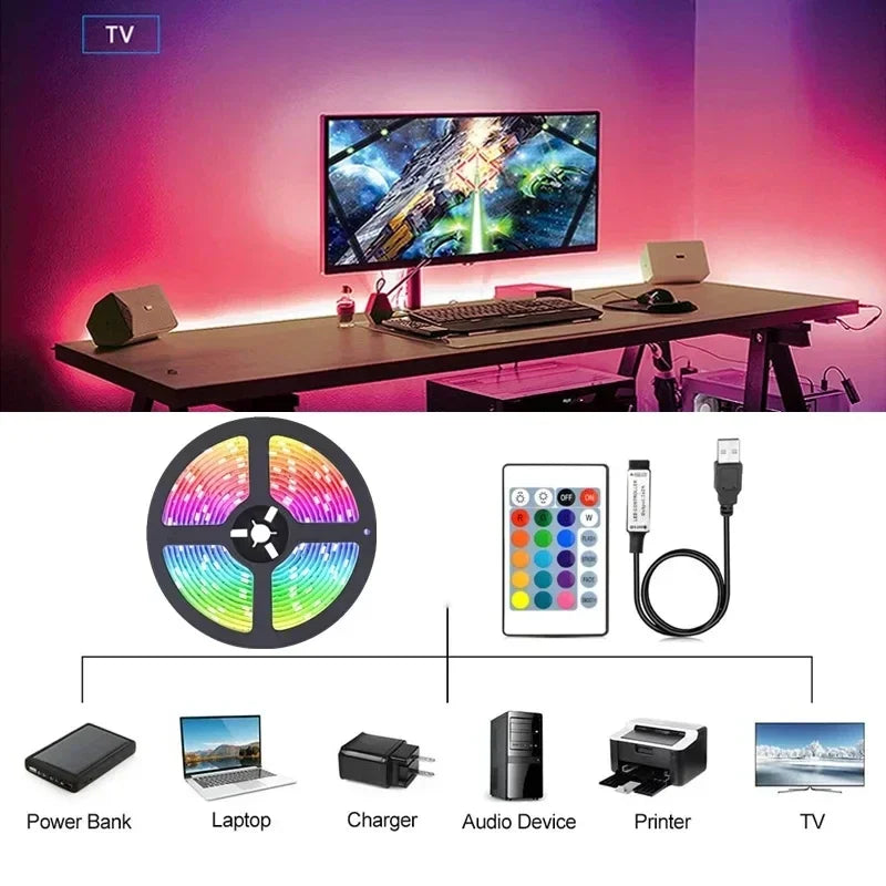 Fita LED RGB SmartGlow – Iluminação Decorativa com Controle via App