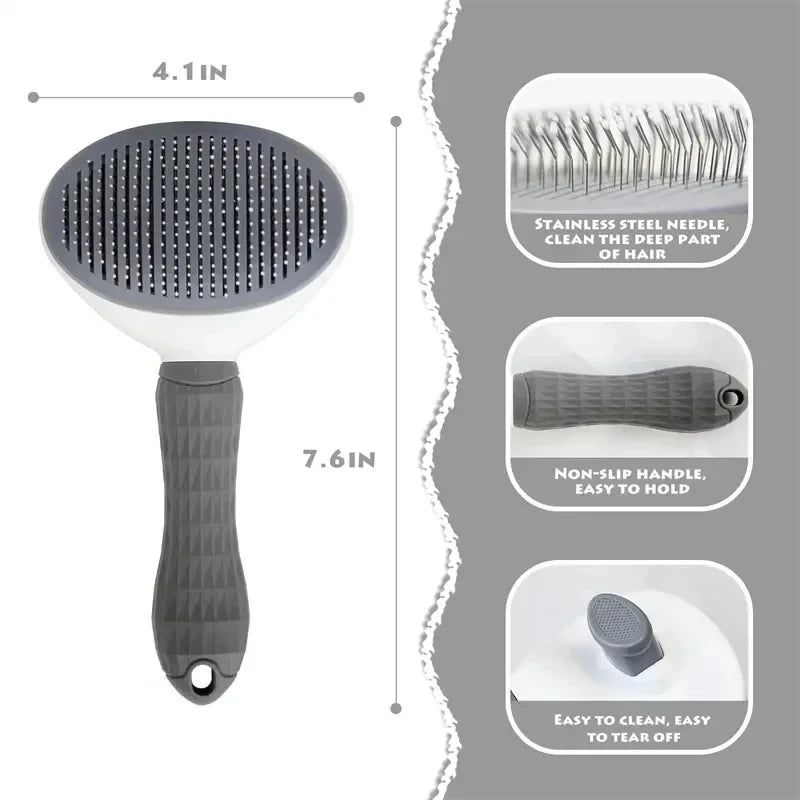 Escova PetClean com Remoção Automática de Pelos