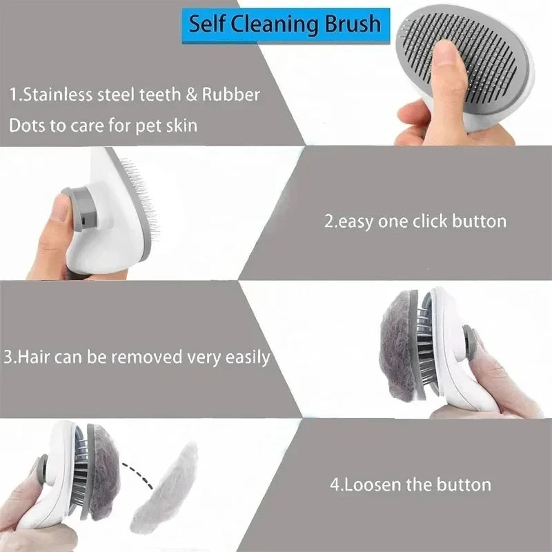 Escova PetClean com Remoção Automática de Pelos