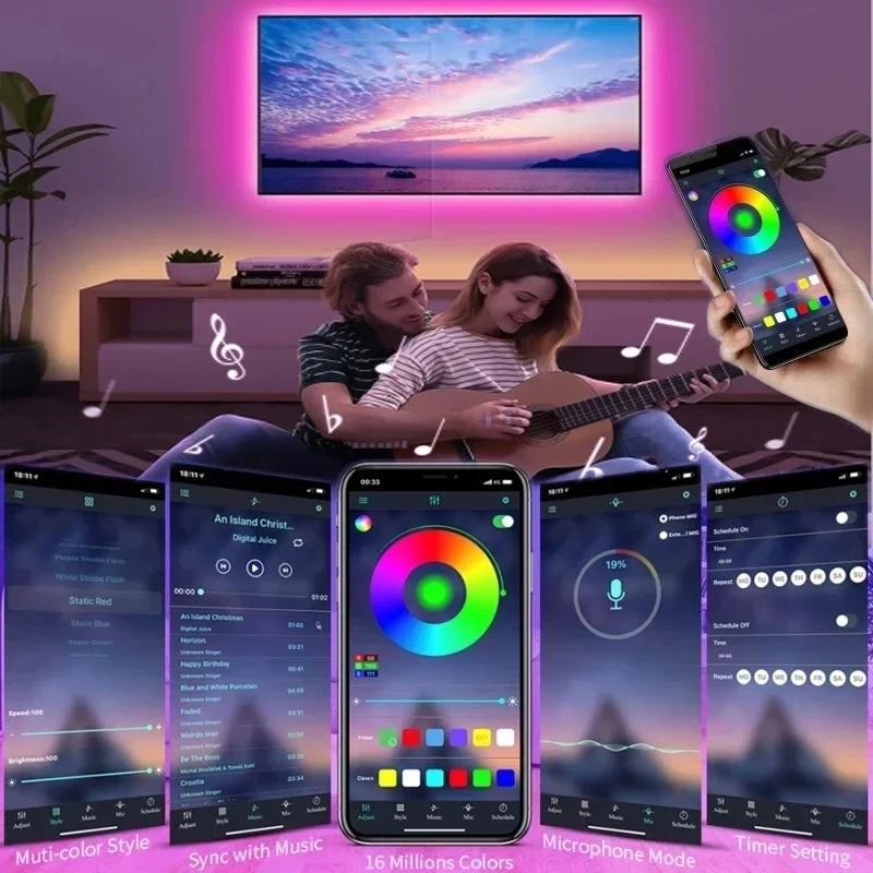 Fita LED RGB SmartGlow – Iluminação Decorativa com Controle via App
