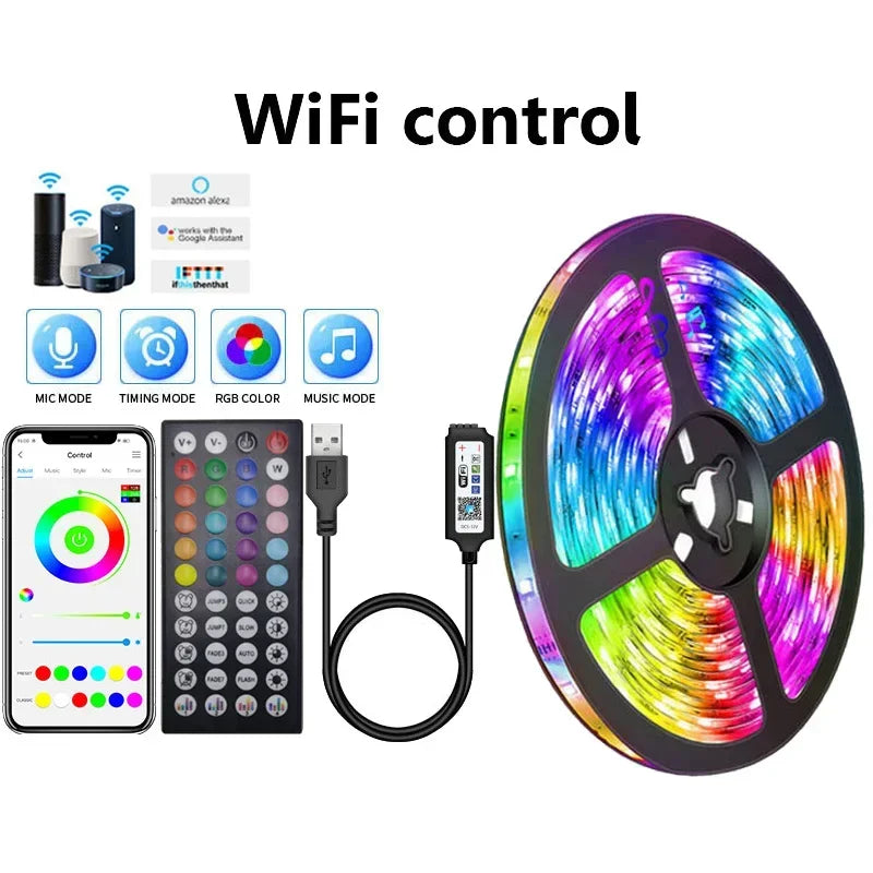 Fita LED RGB SmartGlow – Iluminação Decorativa com Controle via App