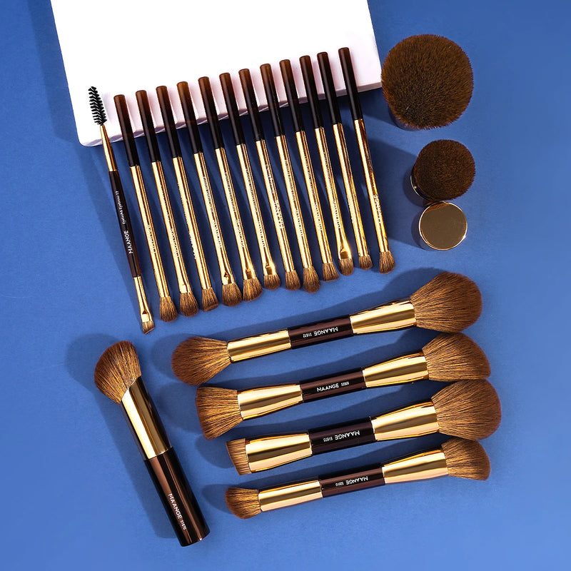 Kit Maange 20 Pincéis Profissionais de Maquiagem – Dupla Face para Líquido, Pó e Creme